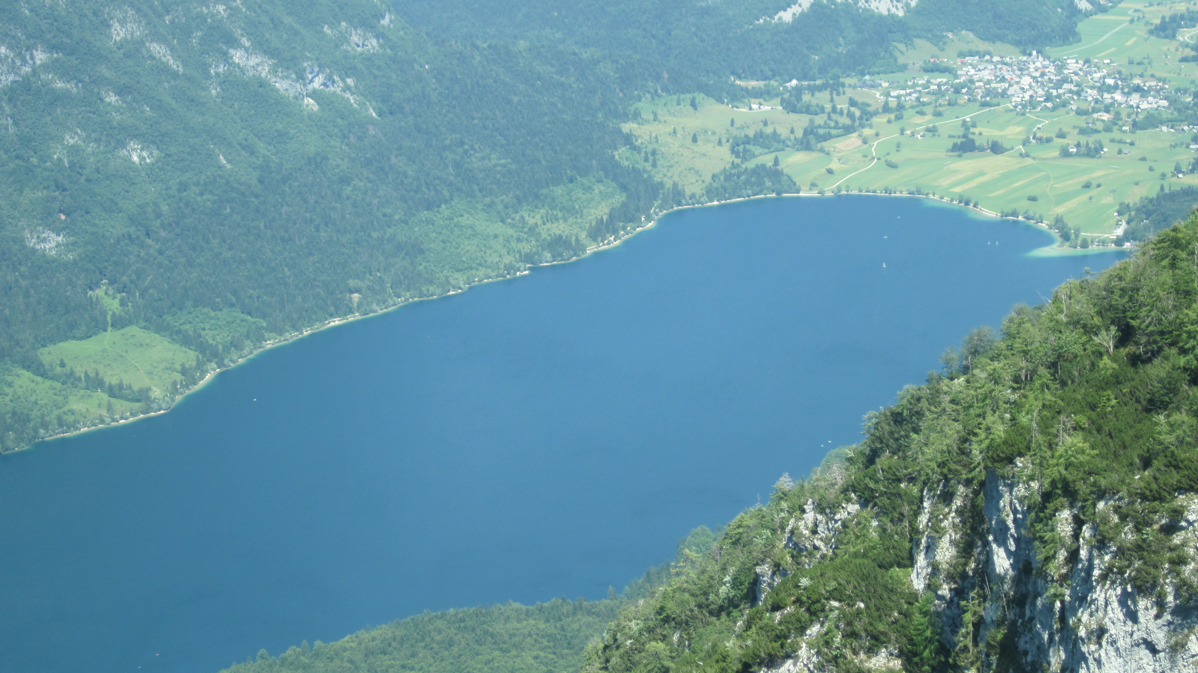 View of Lake Bohinj from Mt. Vogel 